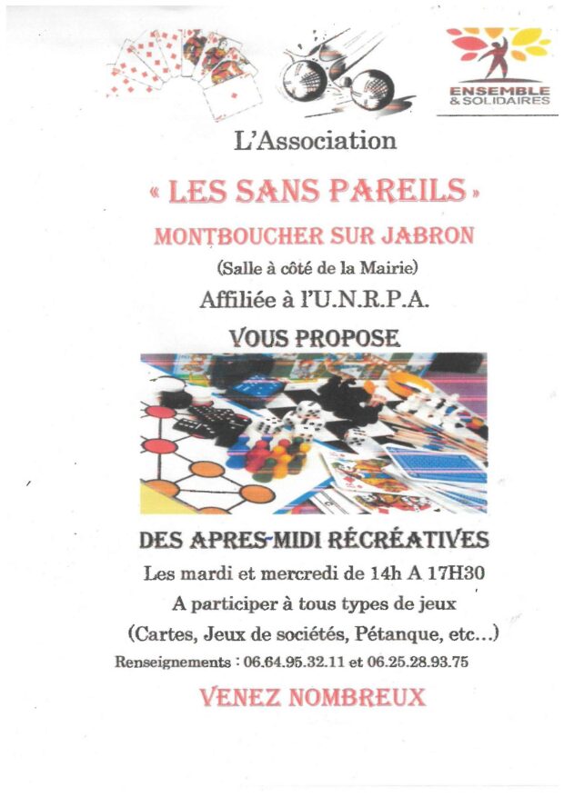 Après-midi récréatives