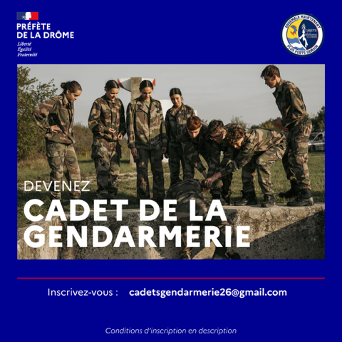 Deviens Cadet de la Gendarmerie de la Drôme