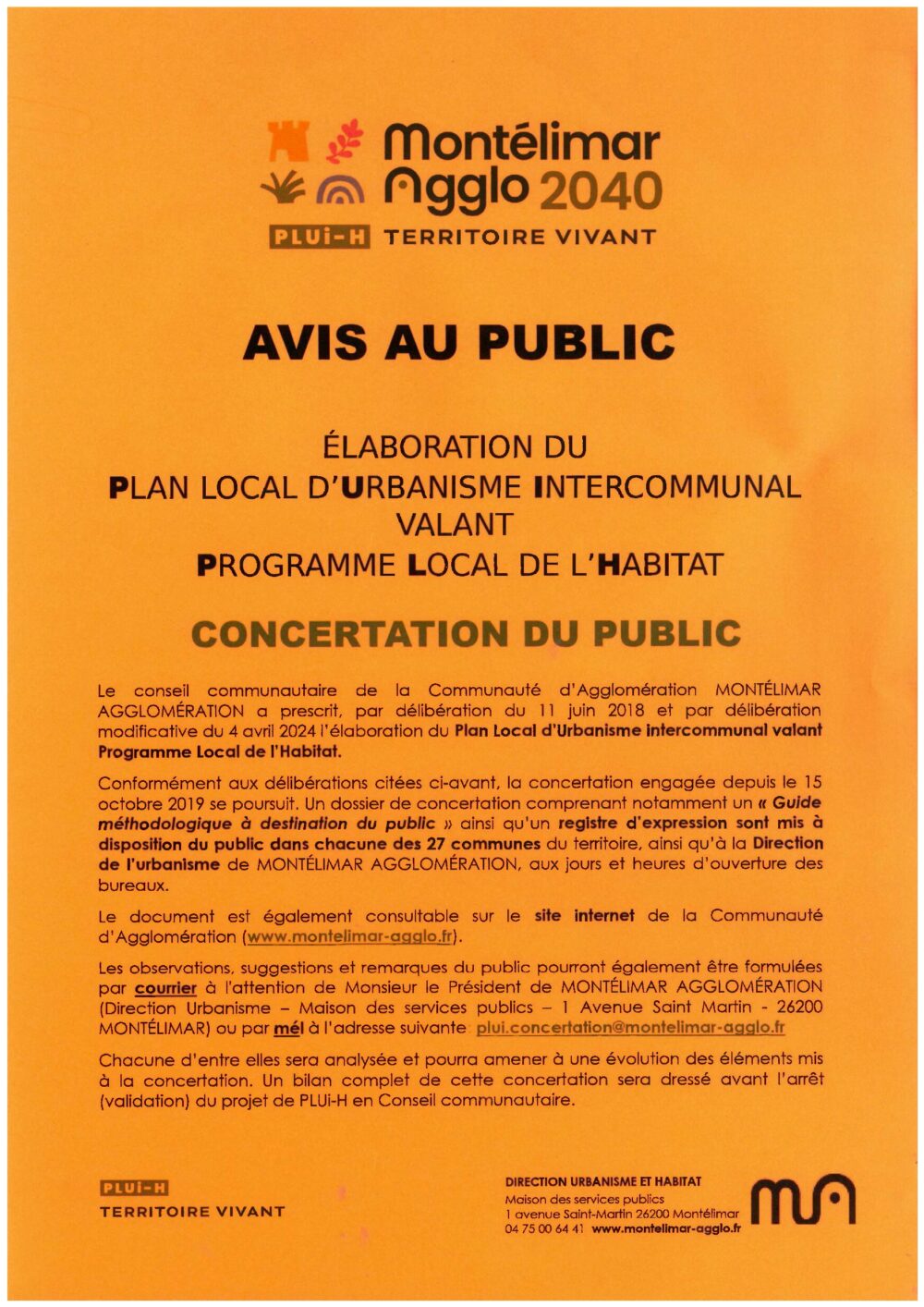 Plan local d'urbanisme intercommunal et habitat (PLUI-H)